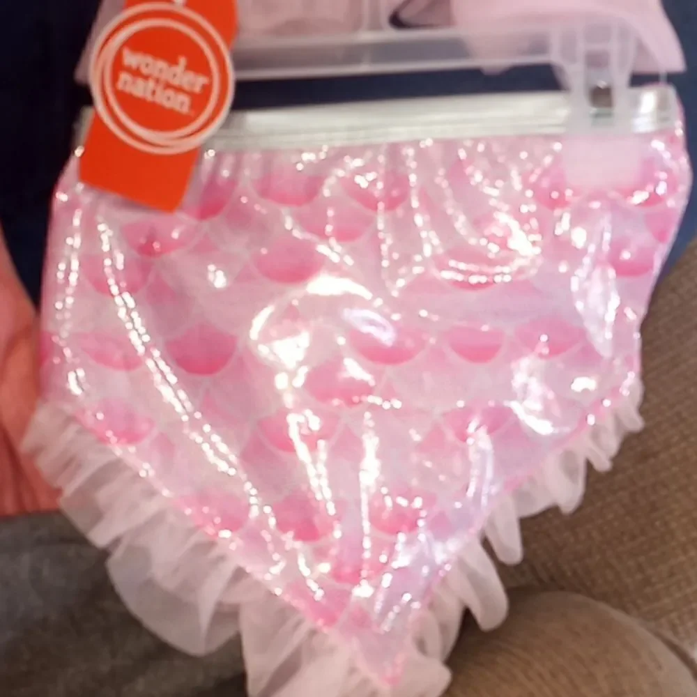 Baby and Toddler Girl Bikini and Mermaid Skirt Swim Set Size 12mo